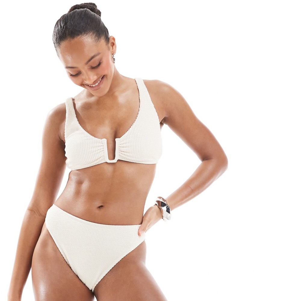 ASOS NWT reef textured U-detail bikini set.
